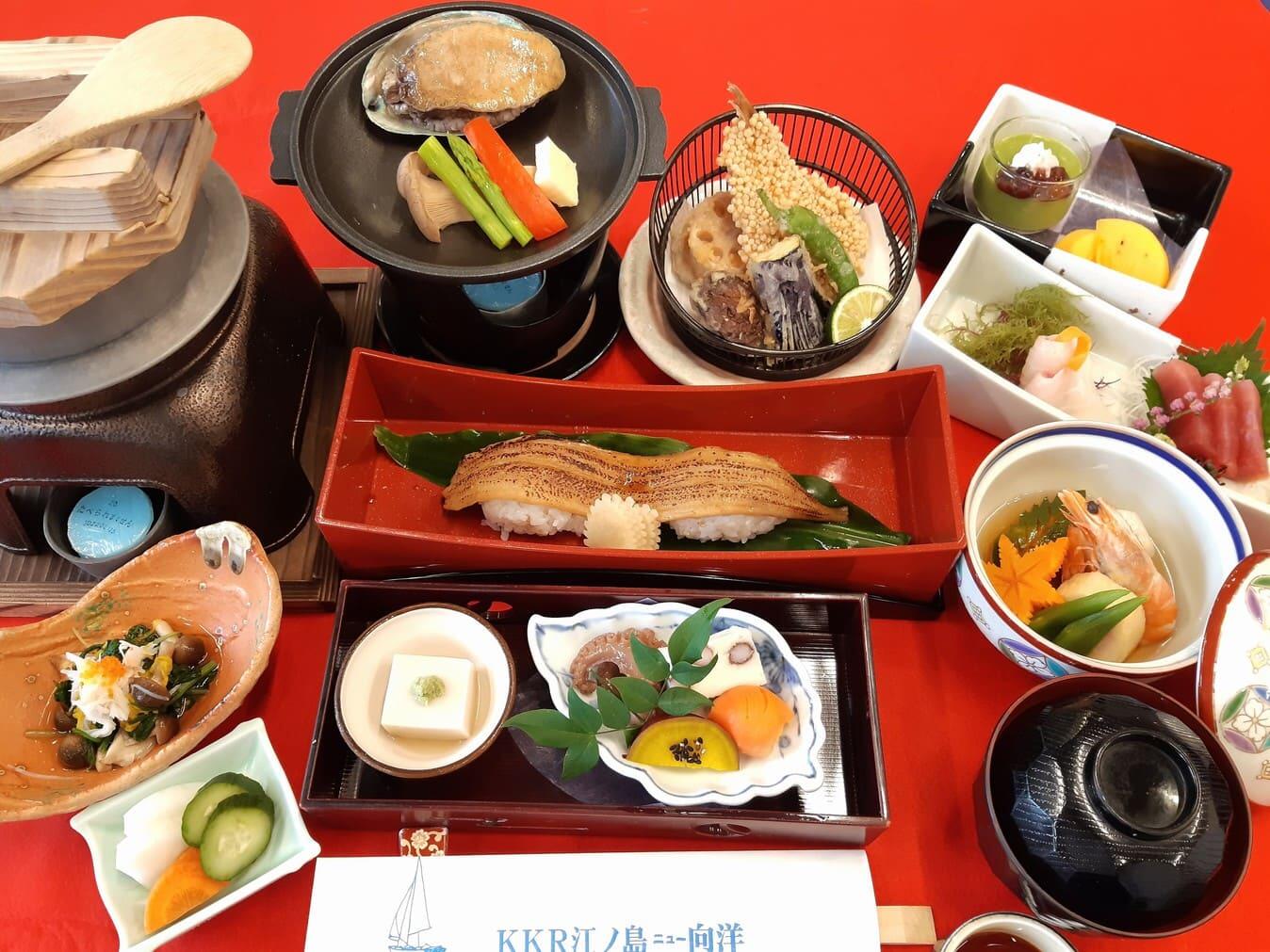 あわびステーキと穴子の一本寿司プラン