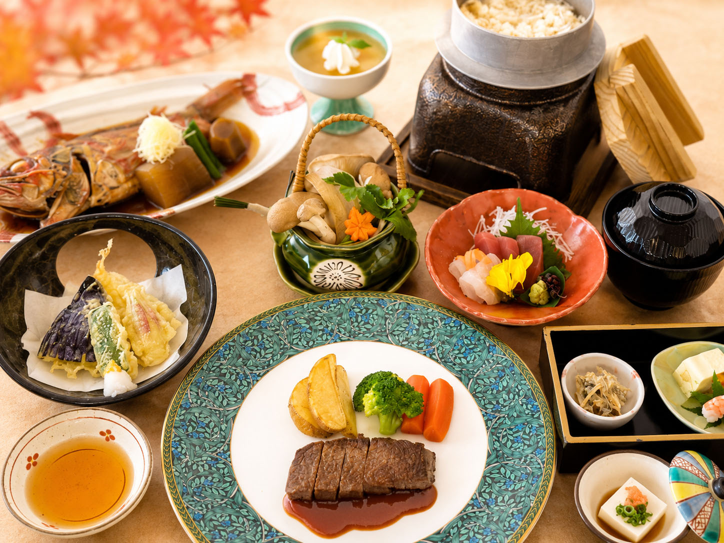 ≪1泊2食付：やまゆり牛ビフテキ＆のどぐろと秋茸の土瓶蒸し会席≫